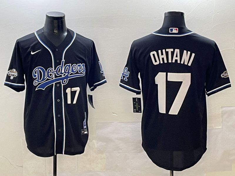 Men Los Angeles Dodgers #17 Ohtani Black Fashion Game 2025 Nike MLB Jersey style 3068->los angeles dodgers->MLB Jersey